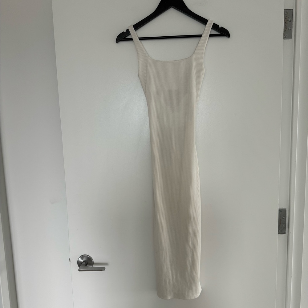 Socialite White Ribbed Cutout Midi Dress - Picture 2 of 6